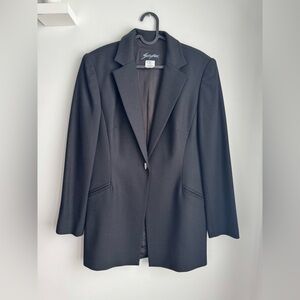 Vintage Womens Wool Long Single Button Blazer